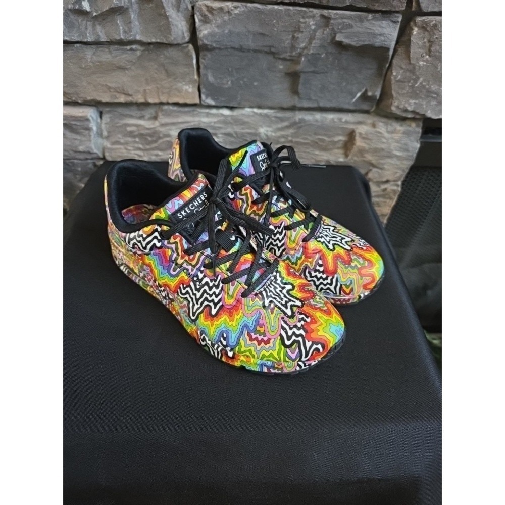 Skechers Jen Stark Kids Rainbow Drip Sneakers Size 6.5 Unisex